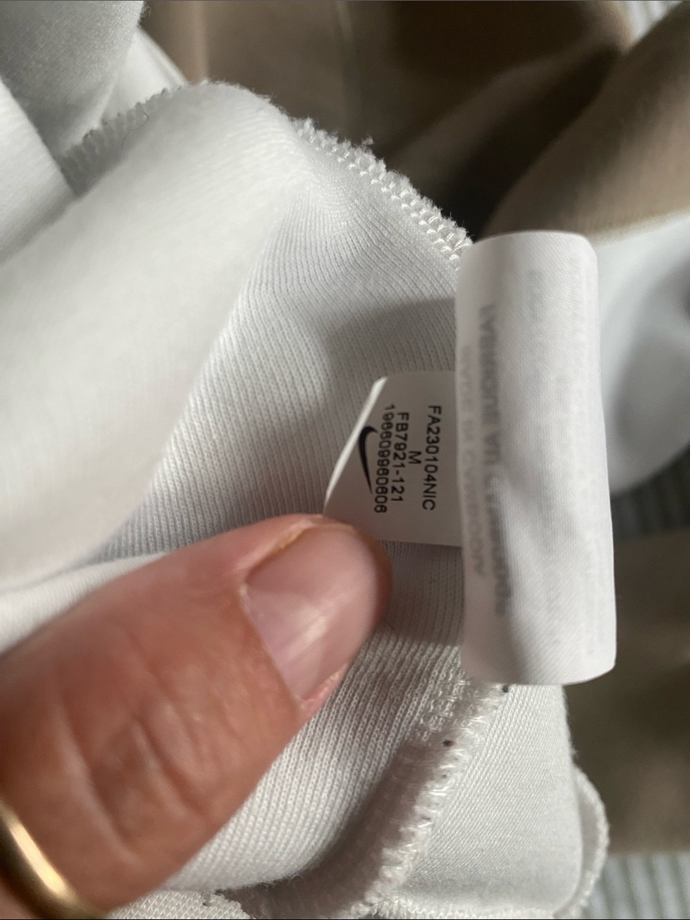 Nike Two-Tone Tan and White Full-Zip Hooded Jacket - Picture 9 of 9